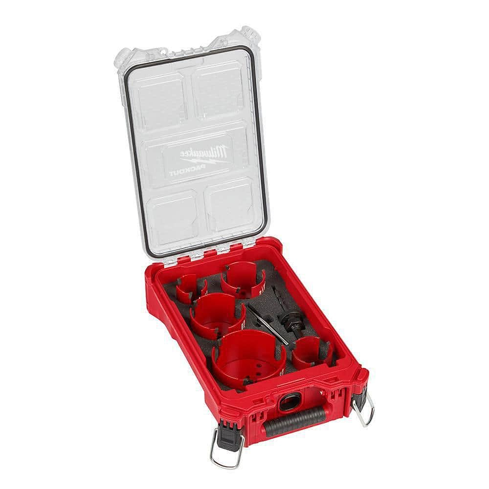 Milwaukee Tool 9 PC BIG HAWG with Carbide Teeth Hole Saw Kit w/ PACKOUT Compact Organizer