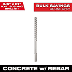 Milwaukee 48-20-8432 3/4 in. x 21 in. 4-Cutter SDS-MAX Carbide Drill Bit