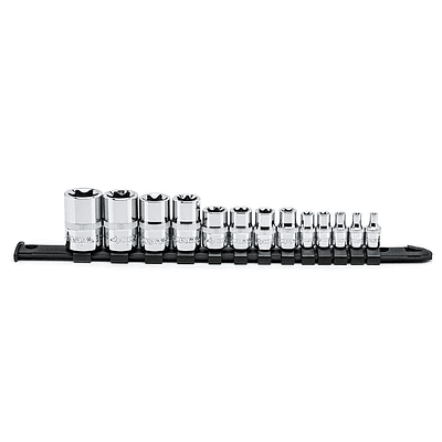 1/4 in., 3/8 in., and 1/2 in. E-Torx Socket Set (13-Piece)