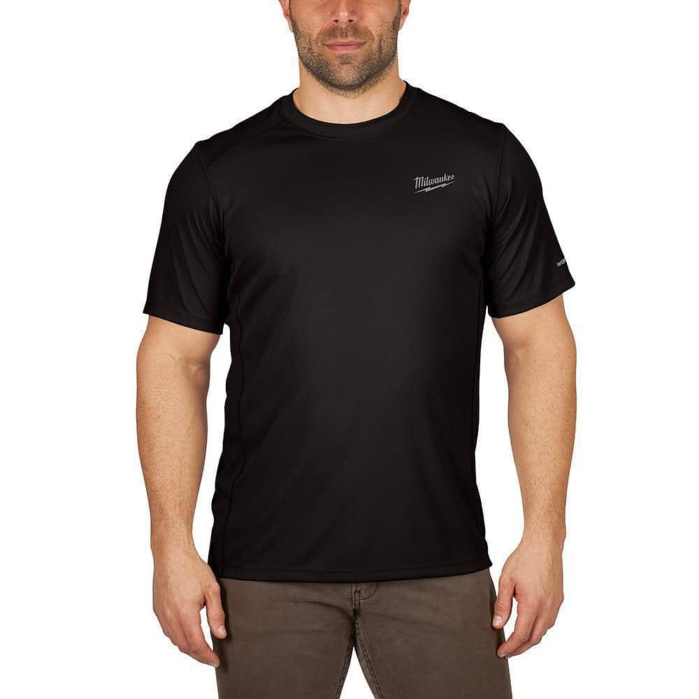 Milwaukee Workskin L Short Sleeve Men s Crew Neck Black Lightweight Performance Tee Shirt