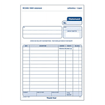 Adams™ 2-Part Carbonless Statements  5 2/3  x 8 1/2   White/Canary  100 Sheets Per Pack  Pack Of 12