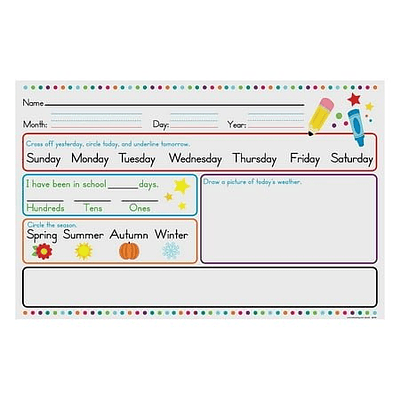 Today Is Calendar Dry Erase Sheets - Educational - 30 Pieces