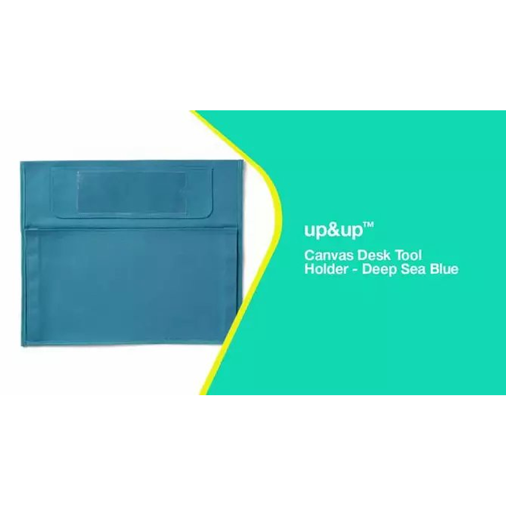 Canvas Desk Tool Holder Deep Sea Blue - up&up™: Office Supplies Organizer, Polyester Canvas, 15" Height, 18" Width
