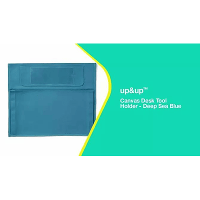 Canvas Desk Tool Holder Deep Sea Blue - up&up™: Office Supplies Organizer, Polyester Canvas, 15" Height, 18" Width