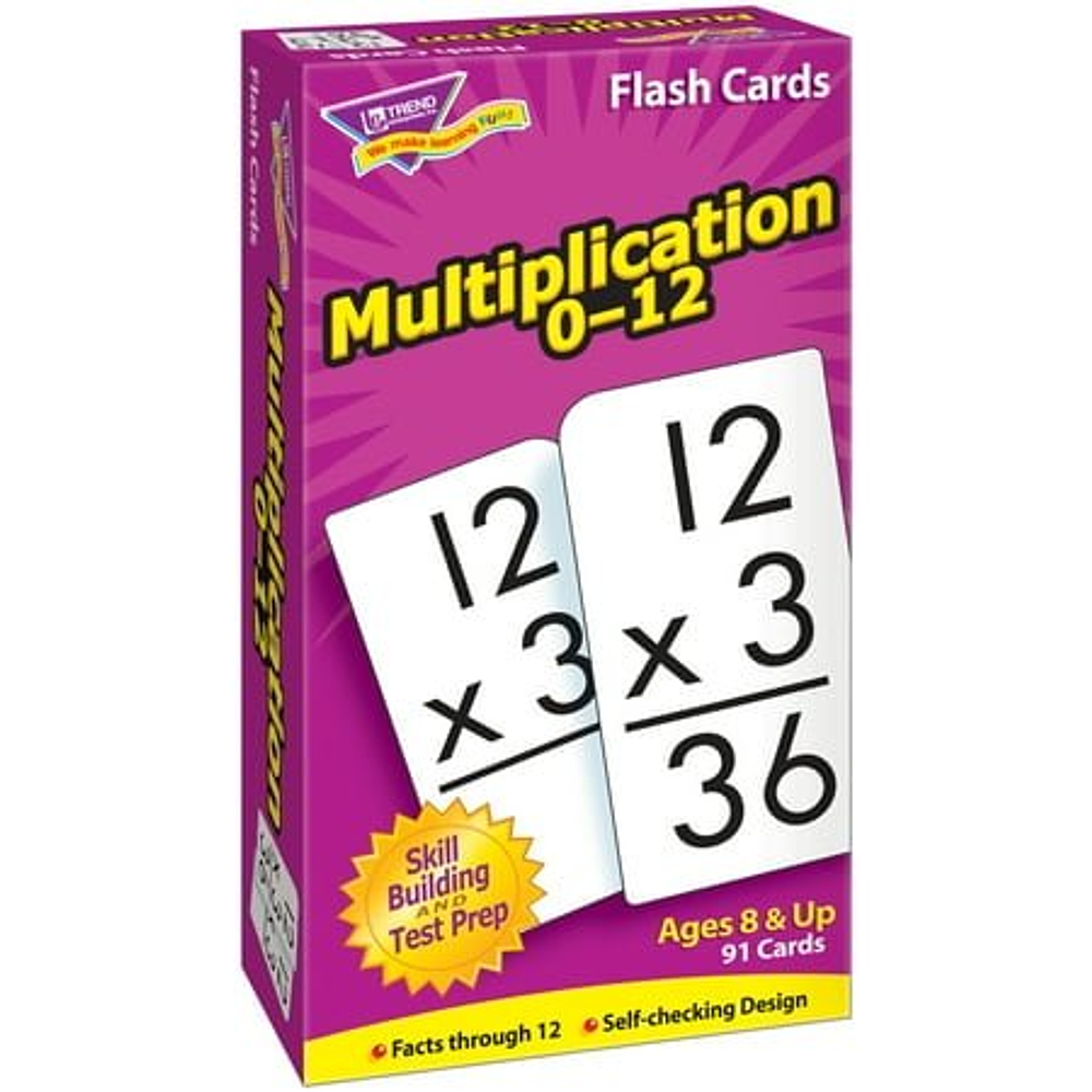 Trend Enterprises Math Flash Cards Ages 8 & Up  White