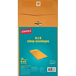 Staples Kraft Clasp Envelopes Brown 12/Pack (594411/19003)