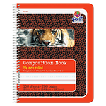 Pacon Composition Book 100 Sheets - 200 Pages - Spiral Bound - Short Way Ruled - 0.63  Ruled - 4.50  Picture Story Space - 7 1/2  x 9 3/4  - Red Cover - Recycled - 100 / Each