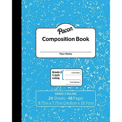 Pacon 1-Subject Composition Notebooks 9.75  x 7.5  College Ruled 24 Sheets Blue (PACMMK37138)