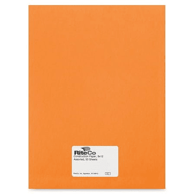 RiteCo Construction Paper - Orange  9  x 12   50 Sheets