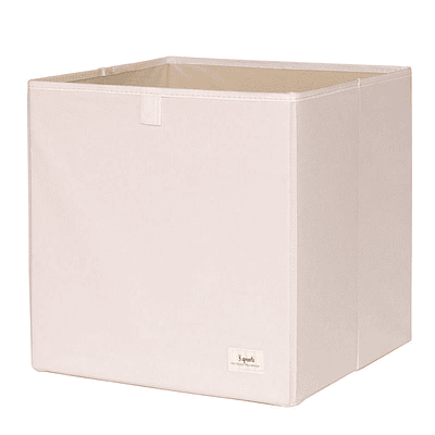 3 Sprouts Recycled Fabric Storage Box - Solid Cream