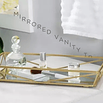 Vanity Tray with White Glass Chrome - Elle Décor