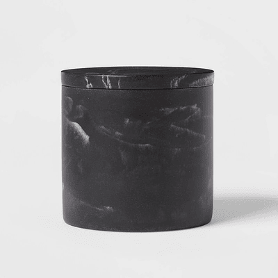 Marble Bath Canister Black - Threshold™: Resin Bathroom Accessories, Qtip Jar, Spot Clean Care