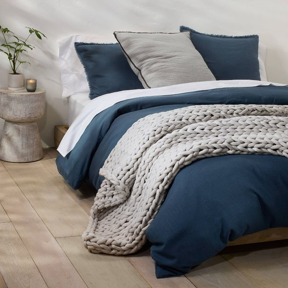 50"x70" 12lbs Solid Knit Weighted Blanket Dark Gray - Casaluna™: Adult Sweater Knit, OEKO-TEX Certified