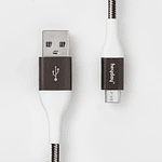 6' Micro USB to USB-A Braided Cable - heyday™ Black/White/Gunmetal