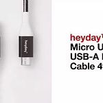 6' Micro USB to USB-A Braided Cable - heyday™ Black/White/Gunmetal