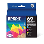 Epson 69 4pk Combo Ink Cartridges - Black/Cyan/Magenta/Yellow (T069120BCS)