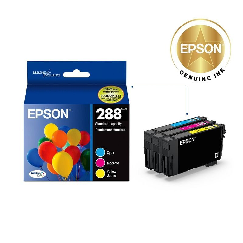 Epson 288 Single, 2pk, 3pk & 4pk Ink Cartridges - Black, Multicolor