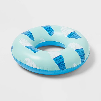 31" Ice Cream Cone Ring Water Floats and Inflatables Light Blue/Dark Blue - Sun Squad™