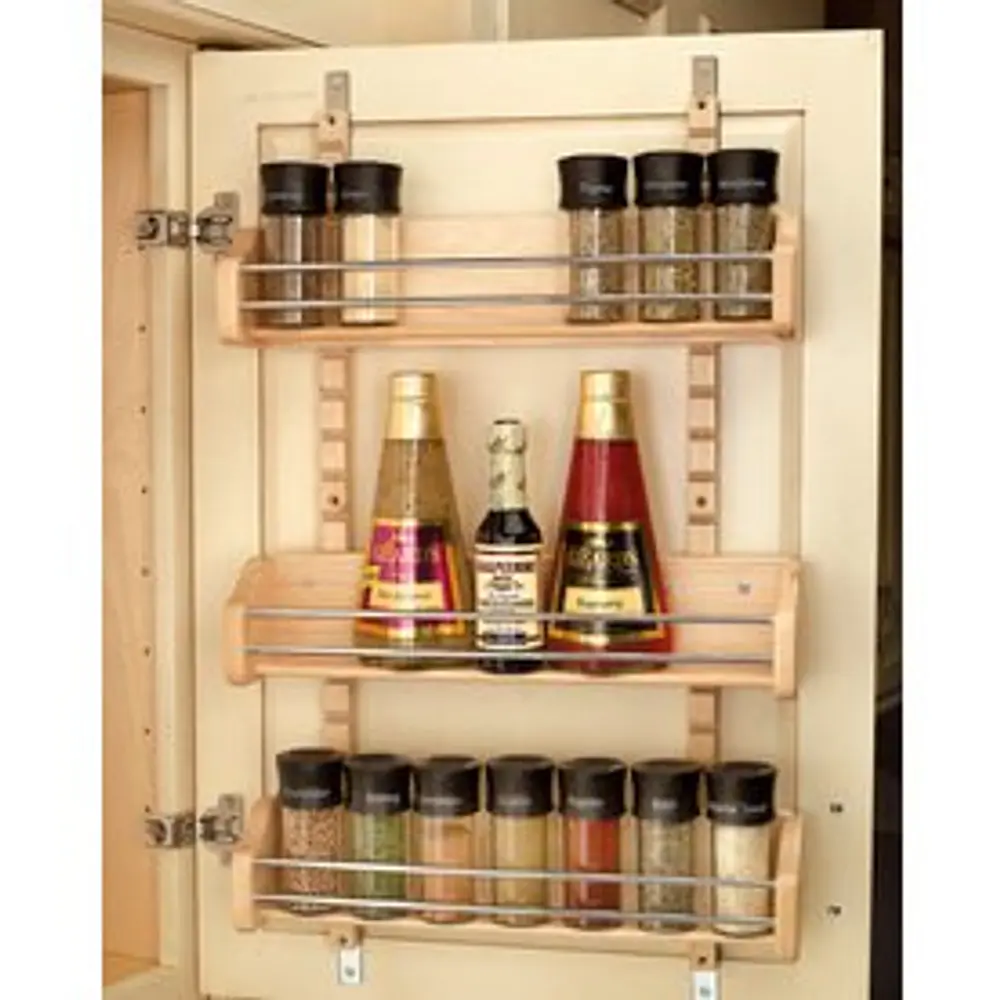 Rev-A-Shelf Large Adjustable 3-Shelf Cabinet Door Mount Spice Rack  4ASR-21