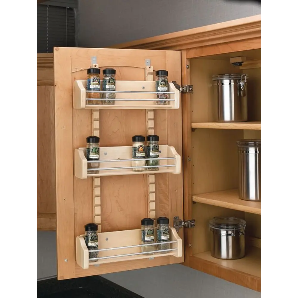 Rev-A-Shelf Large Adjustable 3-Shelf Cabinet Door Mount Spice Rack  4ASR-21