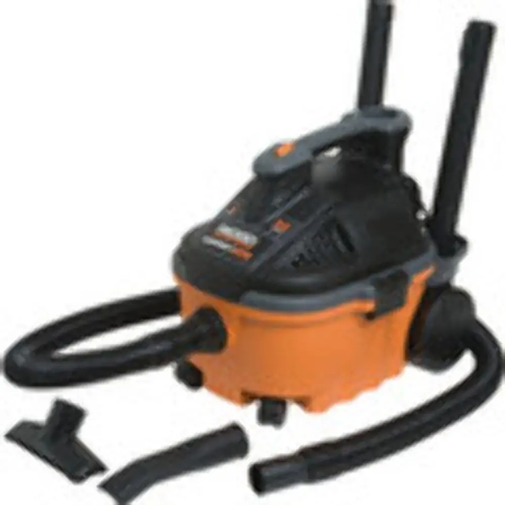 4 Gal. 5.0 Peak HP Portable Shop Vacuum Wet Dry Vac with Fine Dust Filter, Locking Hose and Attachments WD4070