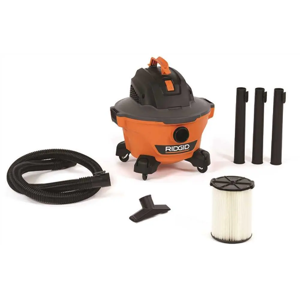 6 Gal. 3.5 Peak HP NXT Shop Vacuum Wet Dry Vac with General Debris Filter, Locking Hose and Attachments HD06001