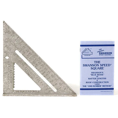 Swanson Tool Co Speed Square with Plain Markings & Swanson Blue Book  Model T0101