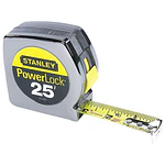 Stanley Powerlock II Power Return Rule  1  x 25ft  Chrome/Yellow