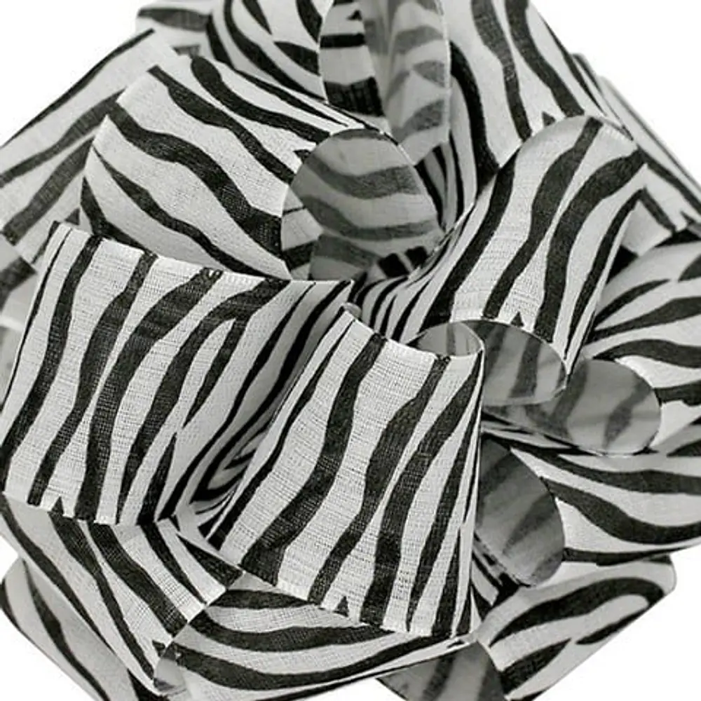 Offray Multi-coloured Zebra Print Patterned Ribbon | 22m X 39mm