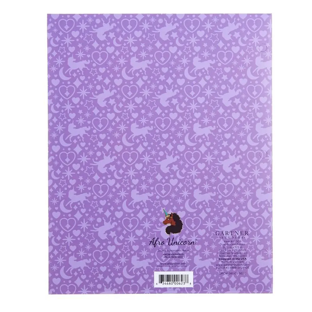 Afro Unicorn 9.25"x11.5" Folder