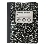 BLACK- Unison Composition Book 80 Sheets College Ruled 9.75 x 7.5