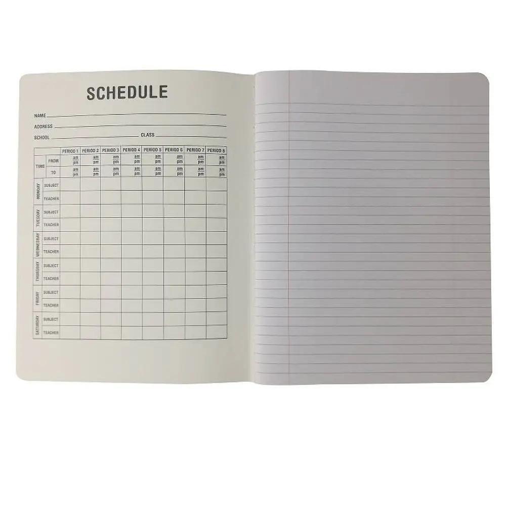 BLACK- Unison Composition Book 80 Sheets College Ruled 9.75 x 7.5