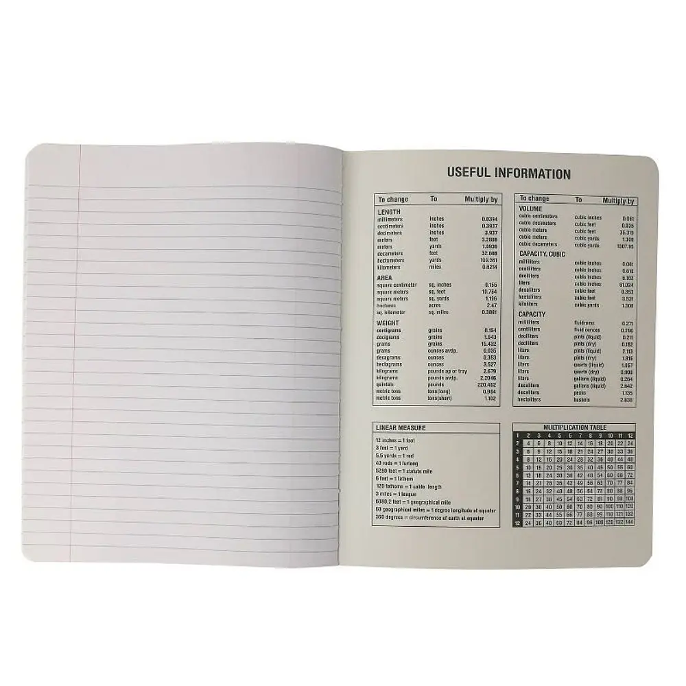 BLACK- Unison Composition Book 80 Sheets College Ruled 9.75 x 7.5