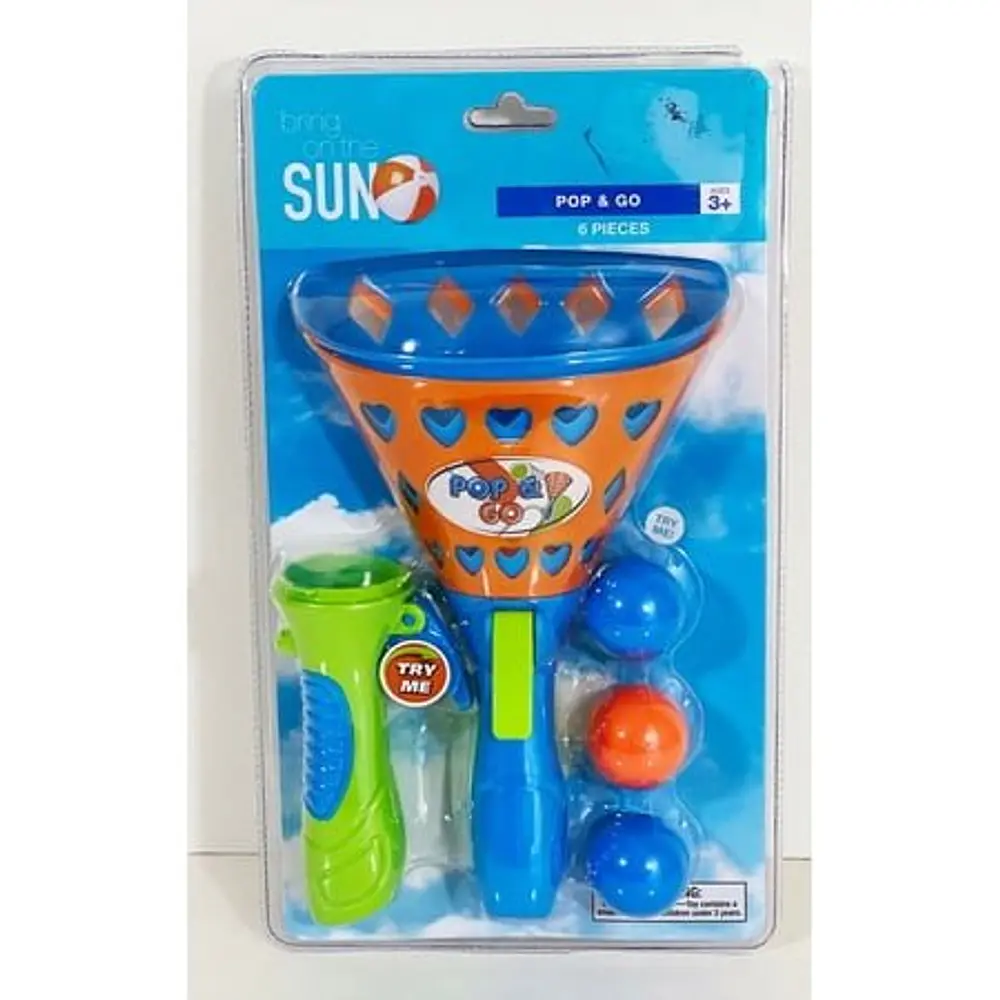 Bring On the Sun 6-Piece Kids  Launcher Basket Pop & Go Game Set  For Age 3 and Above