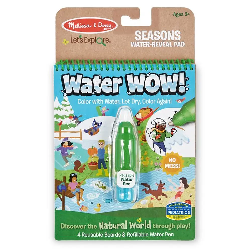 Melissa & Doug Let’s Explore Water Wow! Seasons Water-Reveal Pad – Reusable On the Go Travel Activity - FSC Certified
