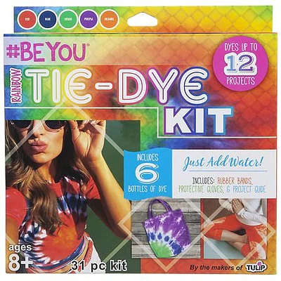 Tulip One-Step Tie-Dye Kit Fast and Easy Fabric Designs in Two Minutes  Includes Microwavable Containers and Techniques  4 Vibrant Colors  Tropical Fruit Punch