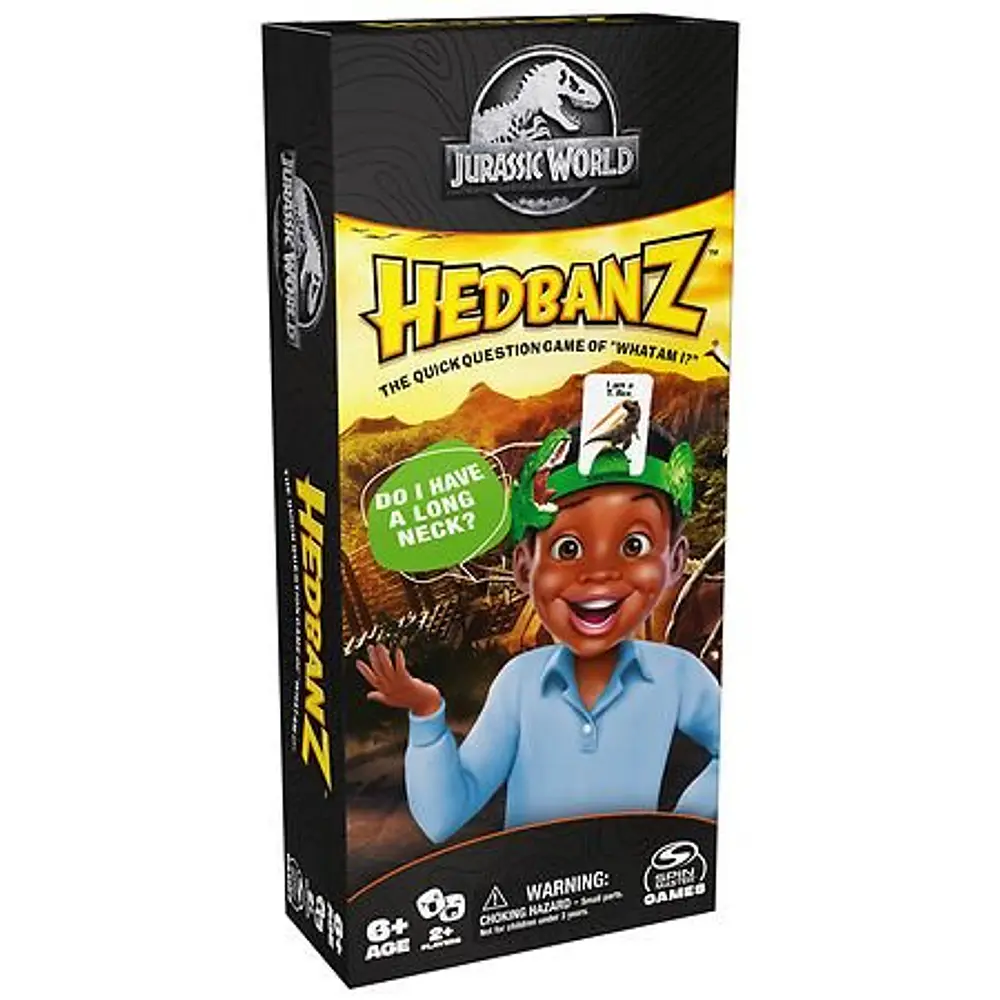 Hedbanz Jurassic World Quick Questioning Game with 15 Cards and Headband