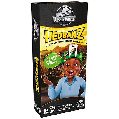 Hedbanz Jurassic World Quick Questioning Game with 15 Cards and Headband