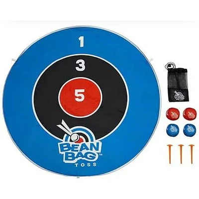 9 Piece Bring on the Sun Bean Bag Toss Summer Yard Game - 1 Target  4 Bean Bags  3 Ground Stakes & 1 Carry Bag
