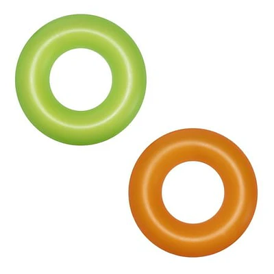 Bestway 30 Inch Diameter Frosted Neon Swim Ring  Pool Float  Age Group 3-6 Years  Assorted Colors  unisex  Occasion: Swimming