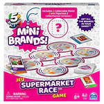 5 Surprise Mini Brands Supermarket Race Board Game by Spin Master  with 2 Collectible Movers for Kids 8 and up