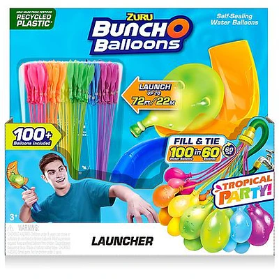 Bunch O Balloons Tropical Party with 1 Launcher & 100+ Rapid-Filling Self-Sealing Balloons by ZURU