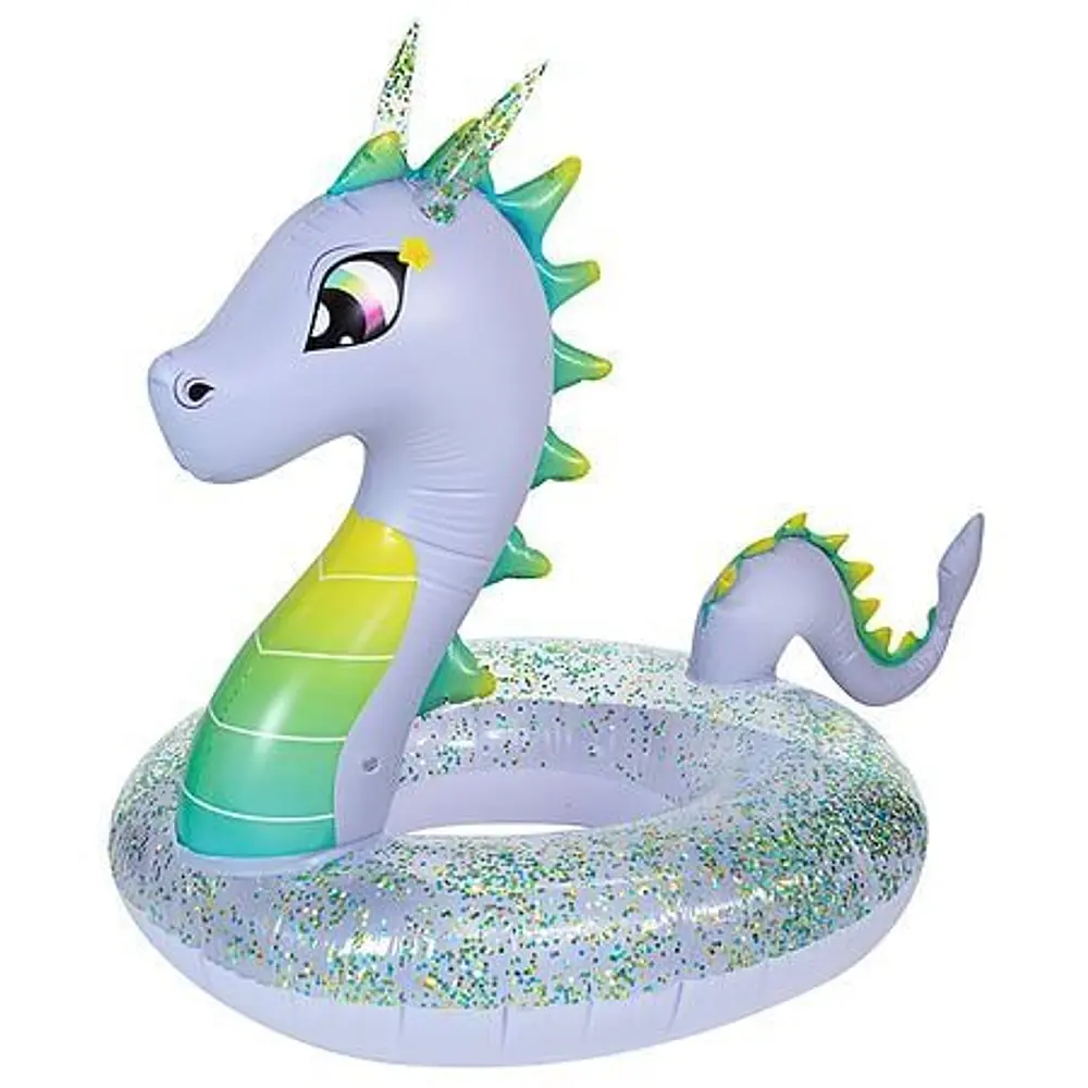 PoolCandy Glitter Dragon Unisex Pool Ring Float  Pvc  Purple  40