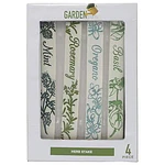 Garden Party 4 Piece Herb Stakes Set - Mint  Rosemary  Oregano  Basil