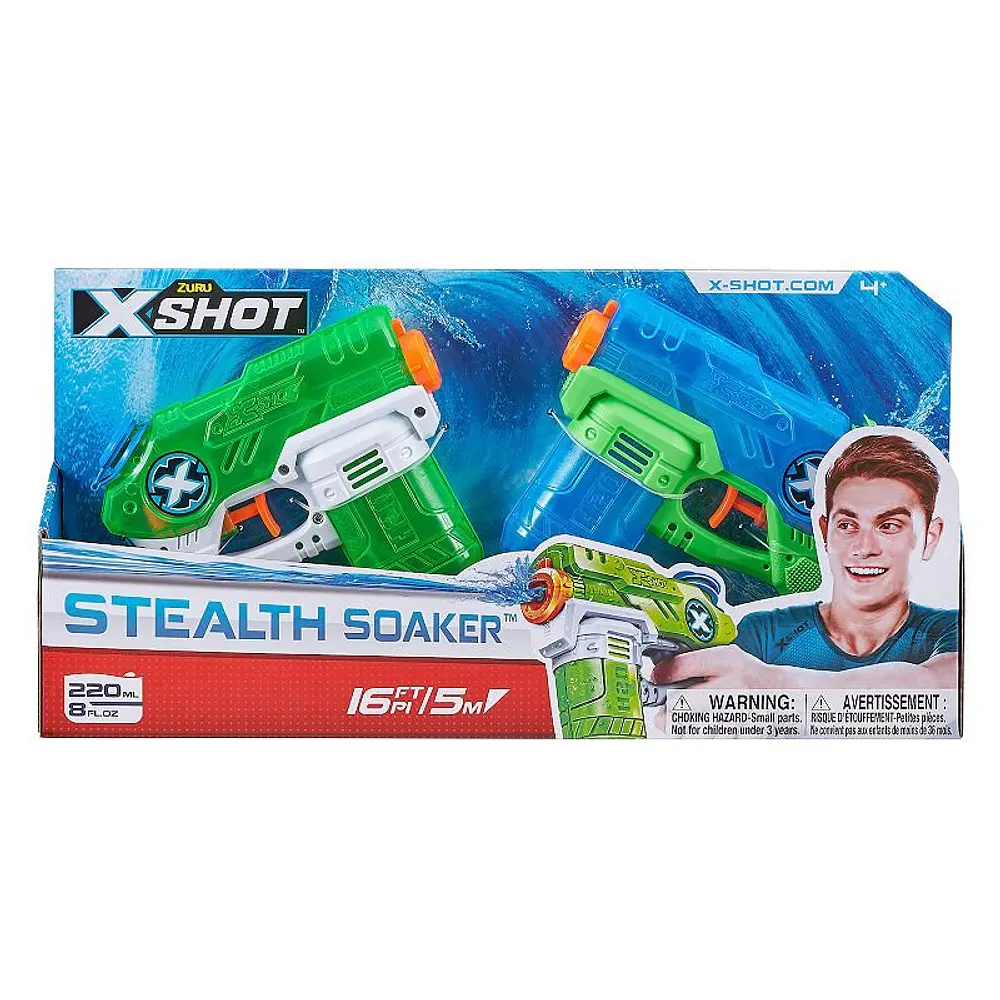 ZURU Soaker Water Twin Pack Blasters and Foam Play  Shoots 16 Feet  2 pieces