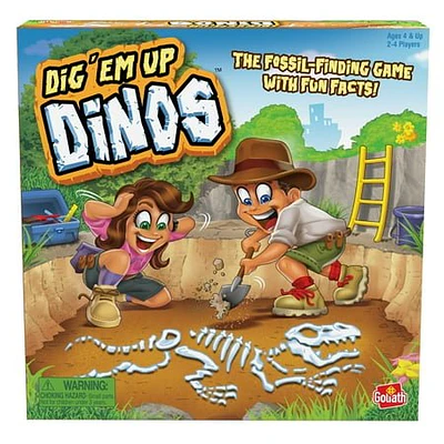 Goliath Dig  Em Up Dinos - Fossil-Finding  Dino-Building Game Includes Fun Dinosaur Facts - 2-4 Players  Ages 4 And Up