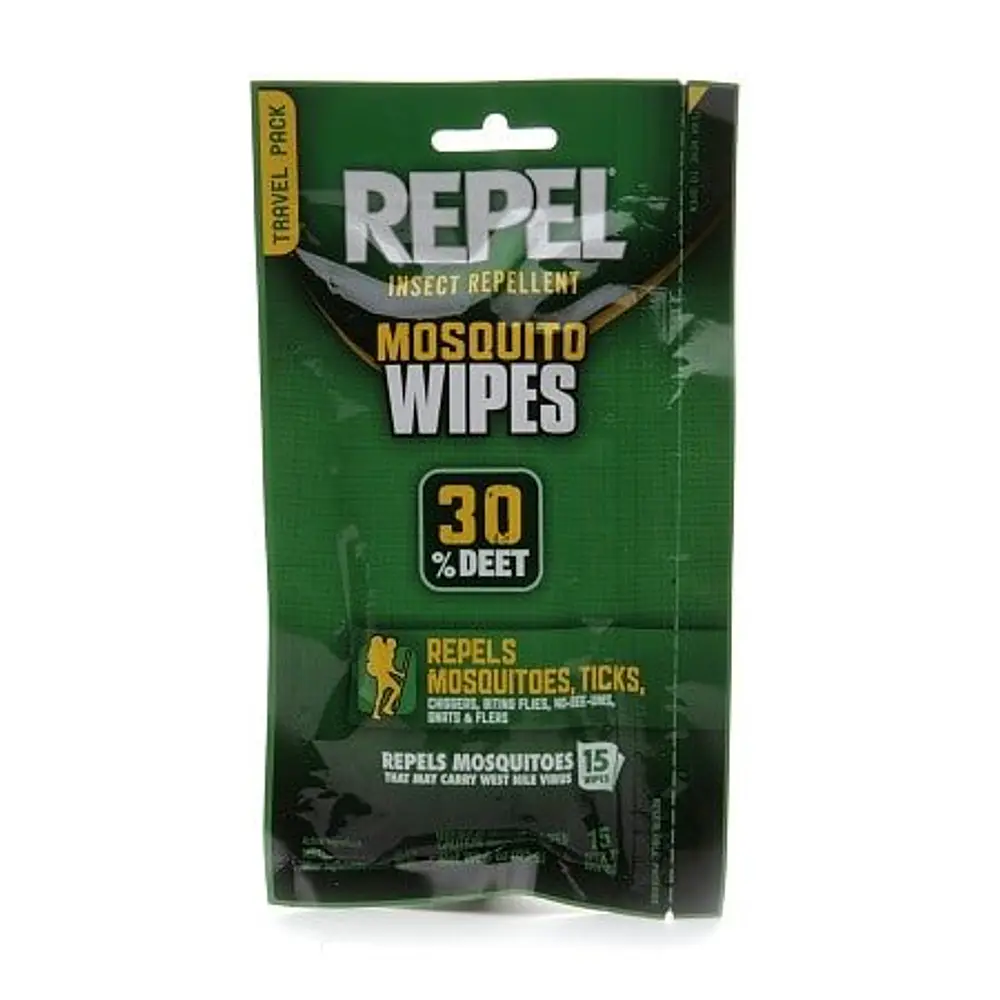 Repel Insect Repellent Mosquito Wipes 30% DEET  15 Count