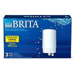 Brita Elite Faucet Mount System Replacement Filter  Reduces Lead  Made Without BPA  White  3 Count