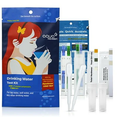 AquaScreen Drinking Water Test Kit - Includes 2 Droppers  2 Tubes  2 Sets of Tests