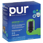 PUR PLUS 2pc Replacement Faucet Mount Water Filter: Filters Mercury, Lead, Microplastics, Chlorine, Blue, 30-Day Warranty
